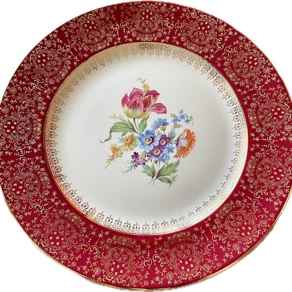 Homer Laughlin Filigree Gold Trim Plates of 2